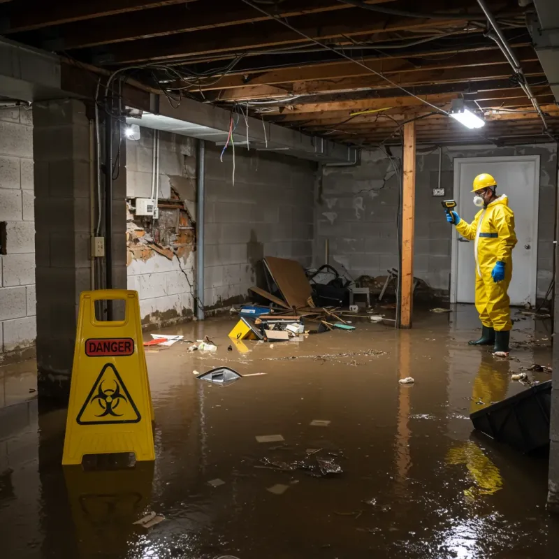 Flooded Basement Electrical Hazard in Garden City, MO Property