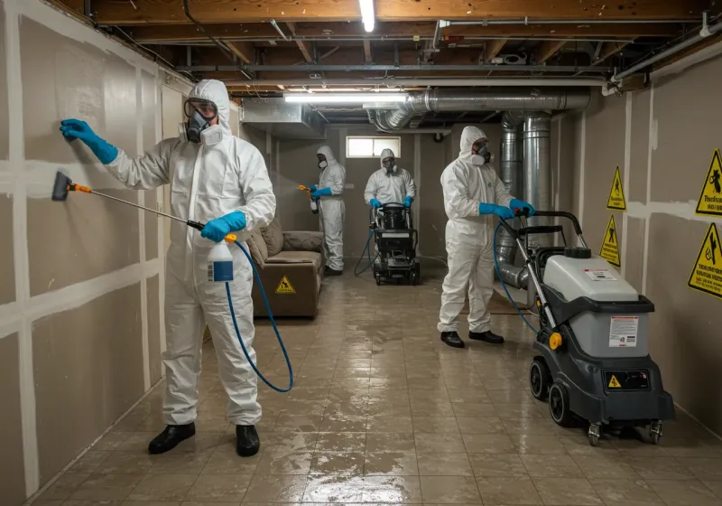 Basement Moisture Removal and Structural Drying process in Garden City, MO